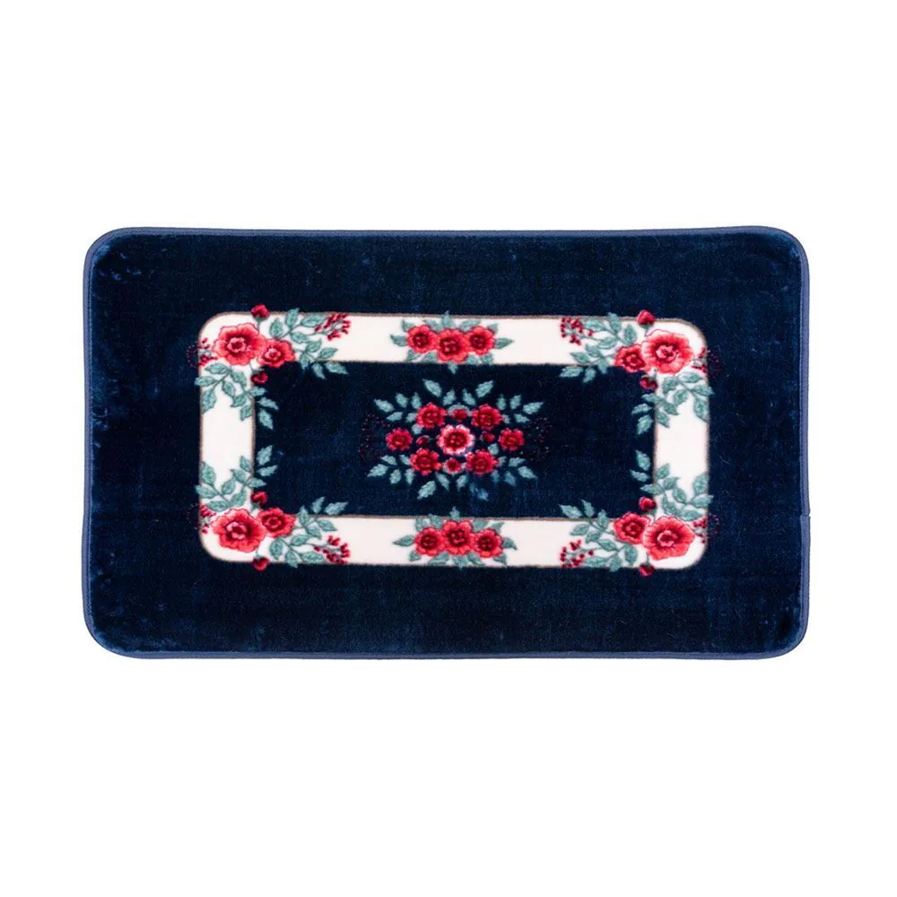 Tapete Sevilha 45X70cm - Floral Azul