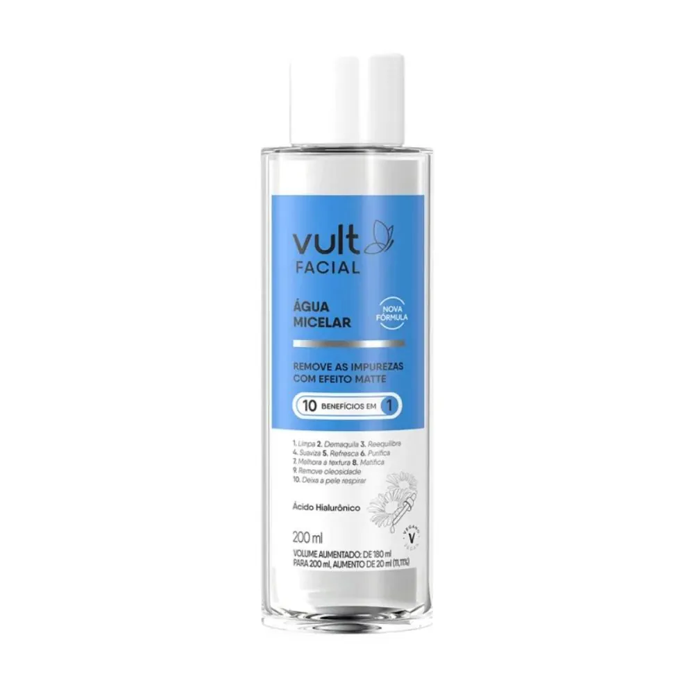 Água Micelar Facial 10 em 1 Vult - 200 ml