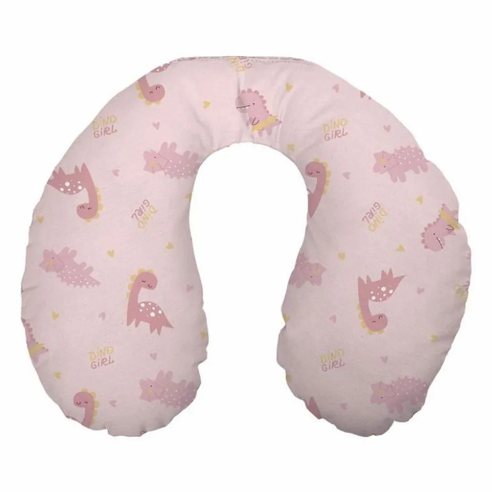Almofada Apoio de Pescoço Toque Aveludado Baby - Dino Girl