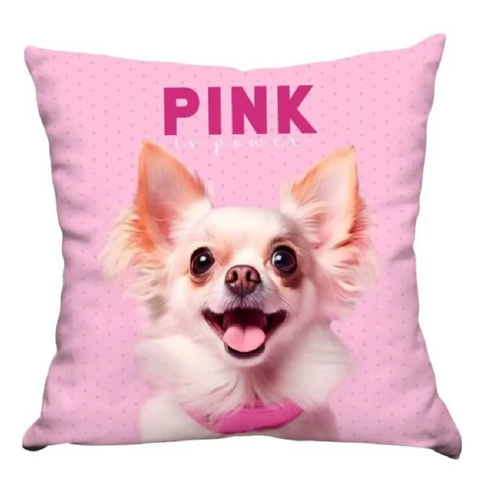 Almofada Decorativa Pets - Chihuahua Rosa