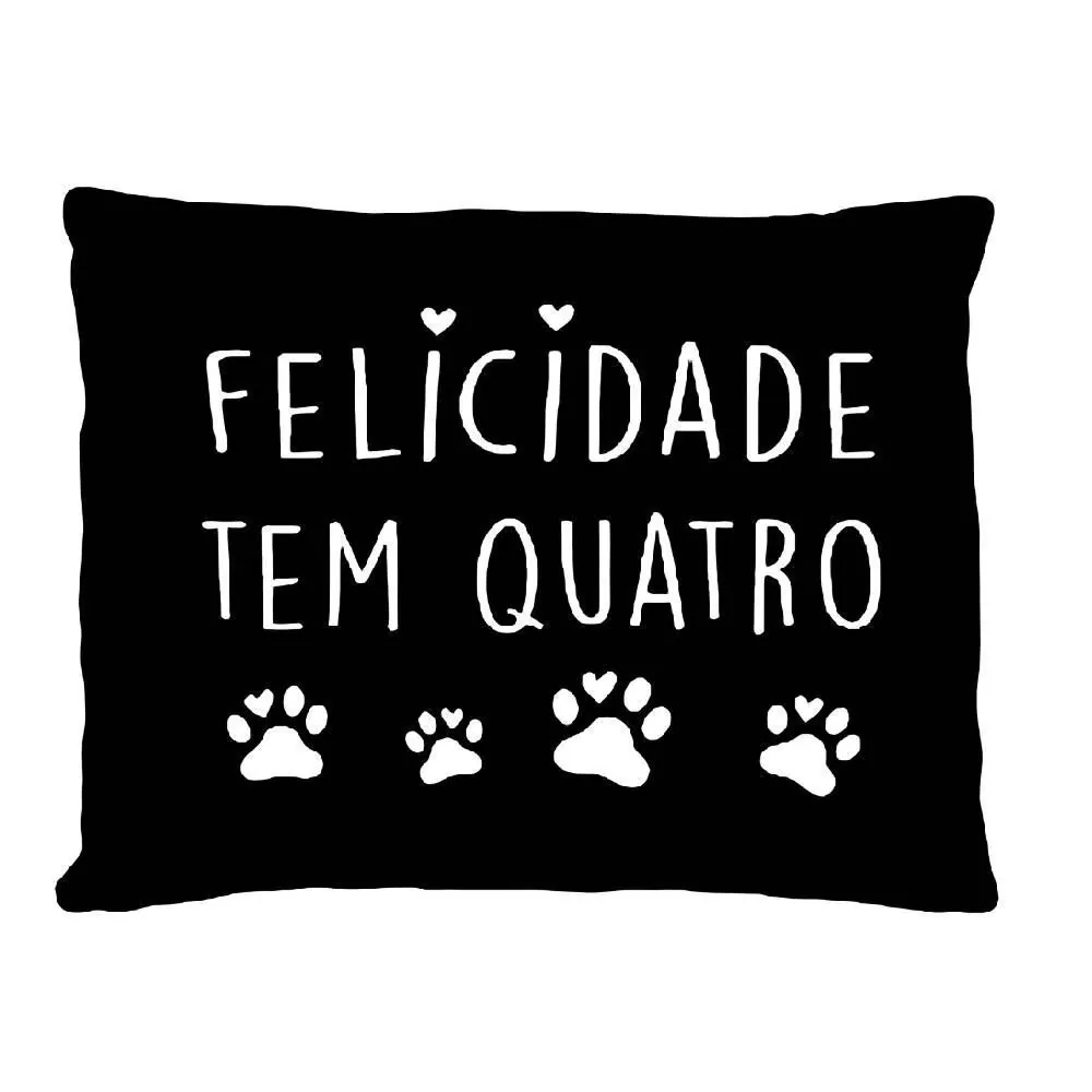 Almofada Funny 35X45 cm Animais - Preto Felicidade