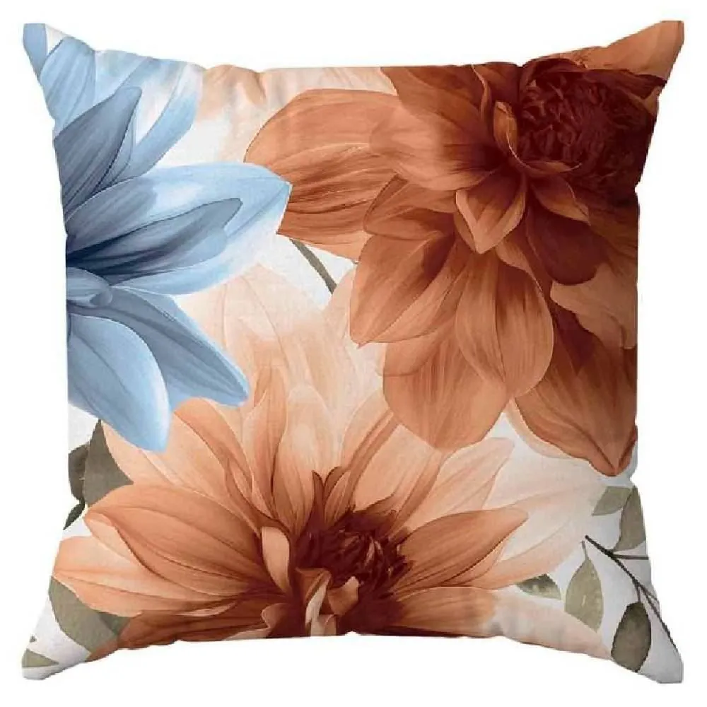 Almofada Veludo 48X48 Cm Estampada - Flor de Pêssego
