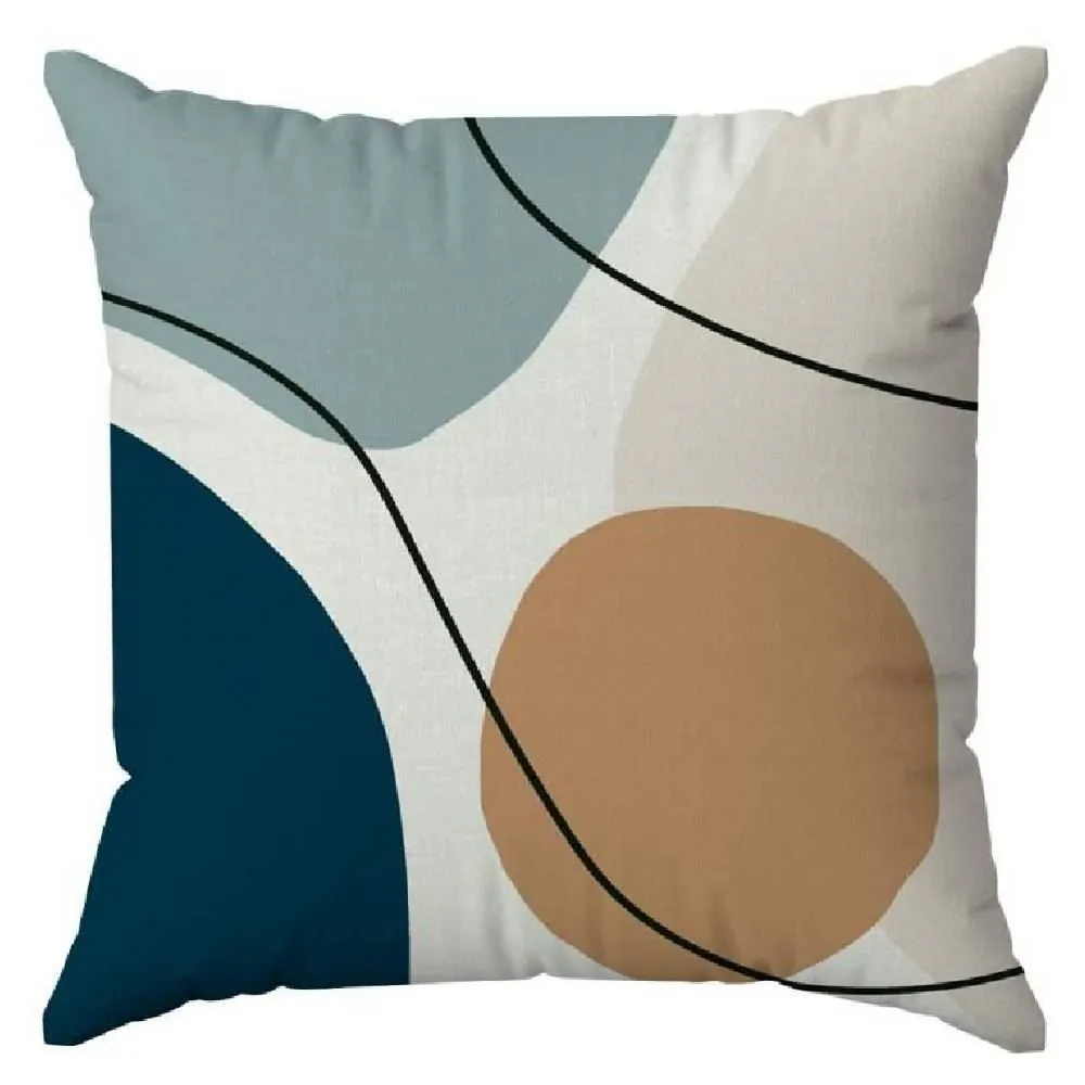 Almofada Veludo 48X48 Cm Estampada - Geo Azul