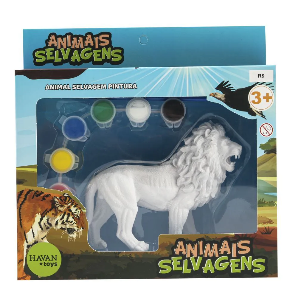 Animais Selvagens Pintura Leão Toys - HBR0695
