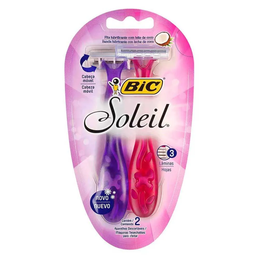 Aparelho de Depilar Soleil Rosa/Roxo 2 Unidades Bic - 919463