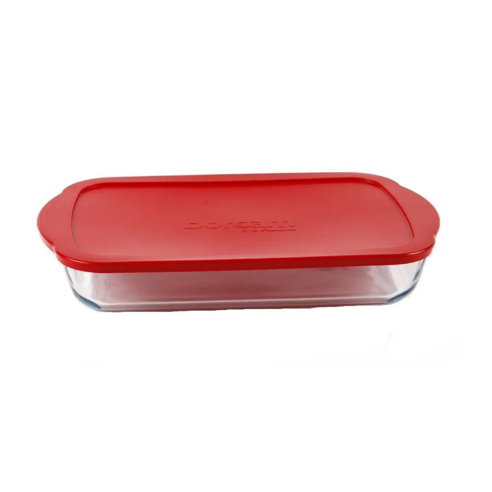Assadeira Retangular com Tampa Titanium 3,85 Litros - Vidro Transparente