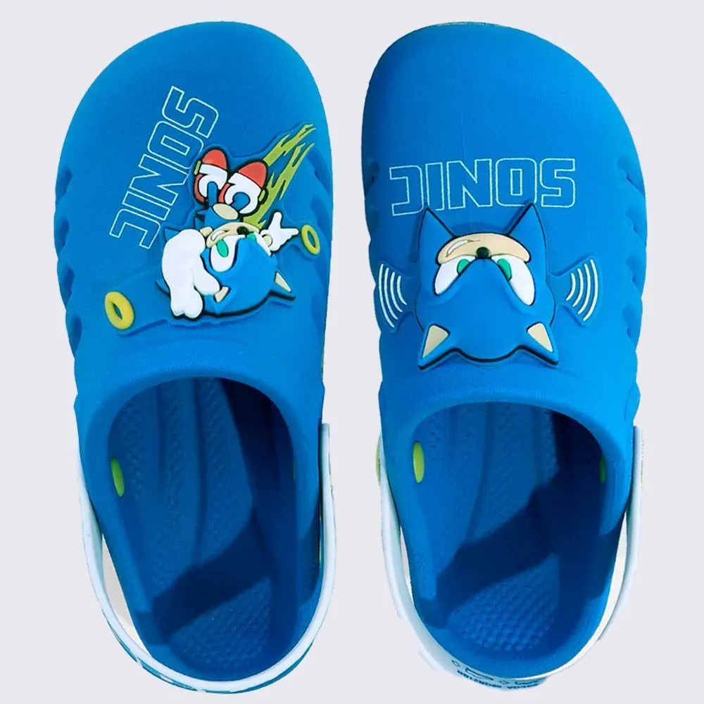 Babuche Ipanema Infantil Sonic Speed Azul/Branco/Amarelo
