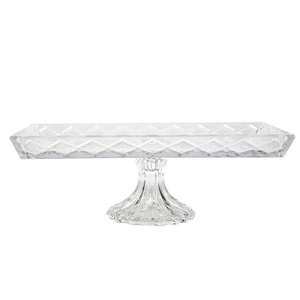 Bandeja com Pé Diamond Lyor 34,5 Cm - Cristal