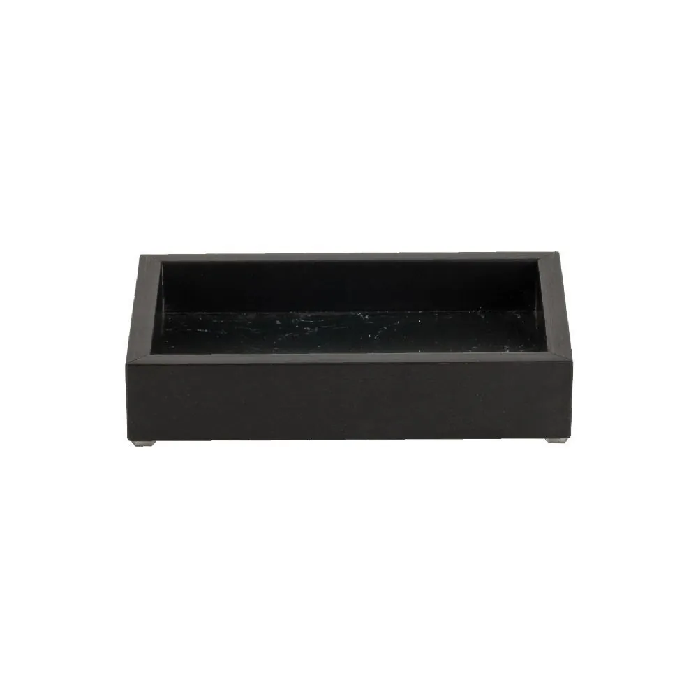 Bandeja Decorativa Espelhada Bw Quadros 22Cm - Preto