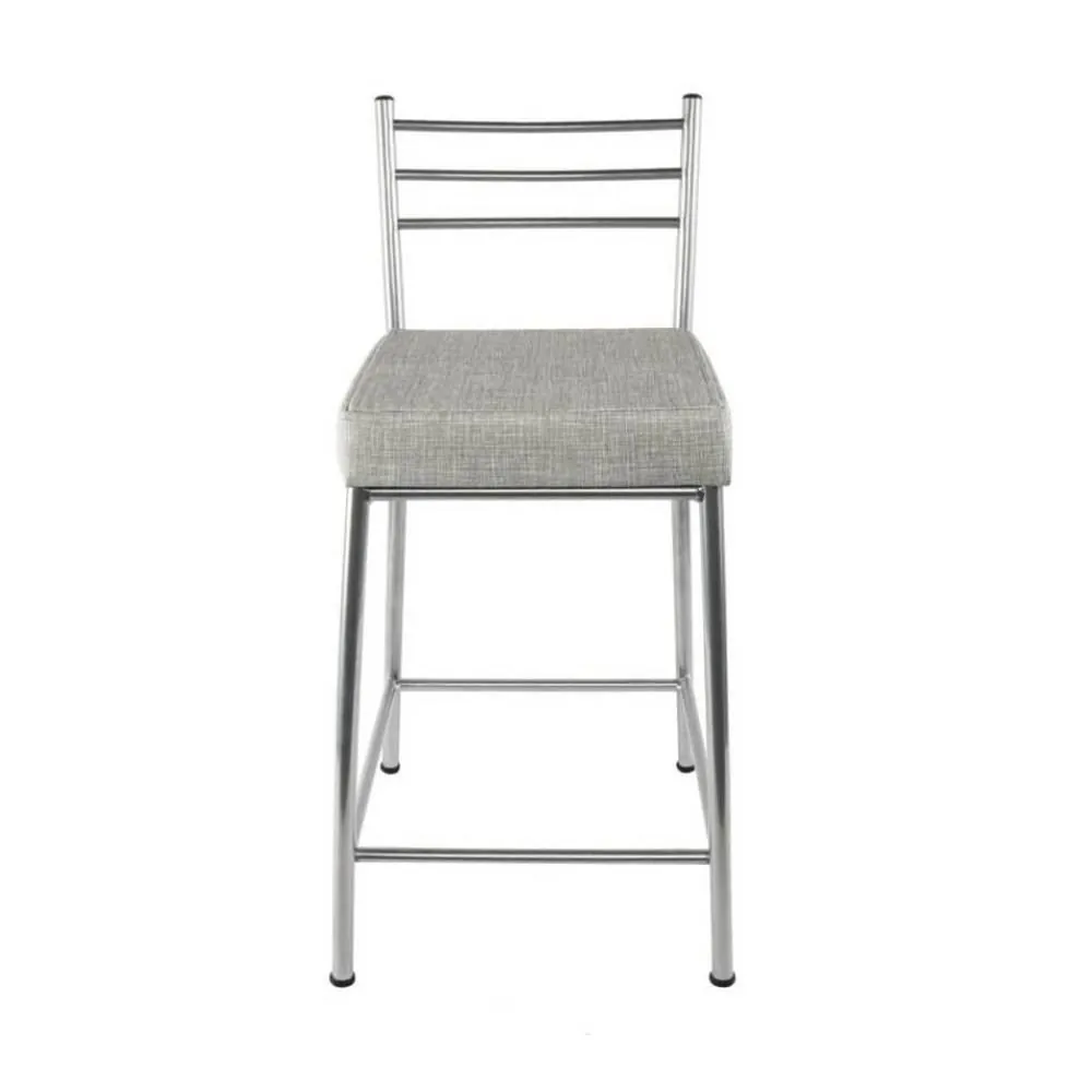 Banqueta Baixa de Metal 60 Cm Paris Metalnew - Cinza