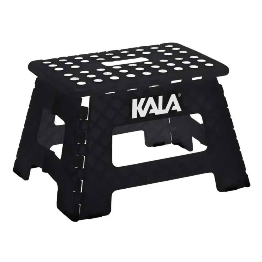 Banqueta Dobrável de Plástico Kala 22Cm Suporta até 150Kg - Preto