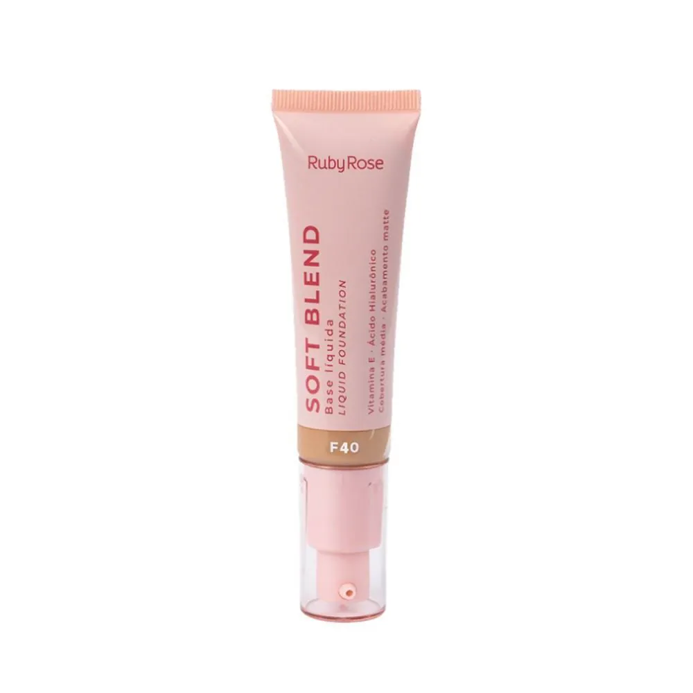 Base Líquida Soft Blend Ruby Rose 30G - Bege Médio F40