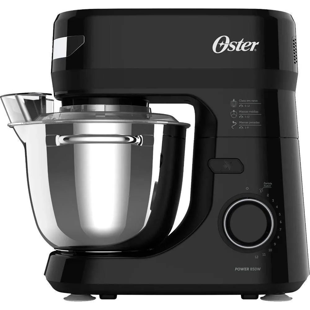 Batedeira Planetária Oster Bowl Inox 12 velocidades 3 batedores OBAT641