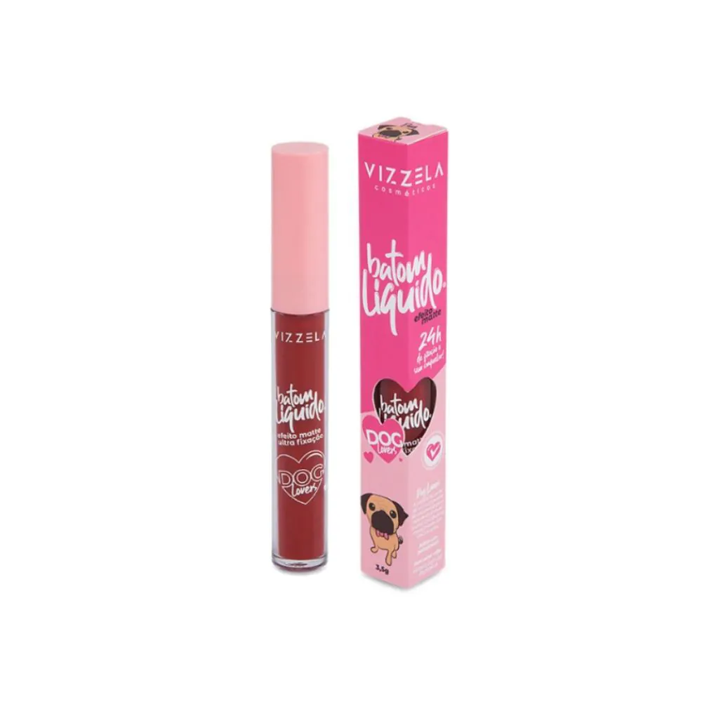 Batom Líquido Dog Lovers Pug Vizzela - 3,5g