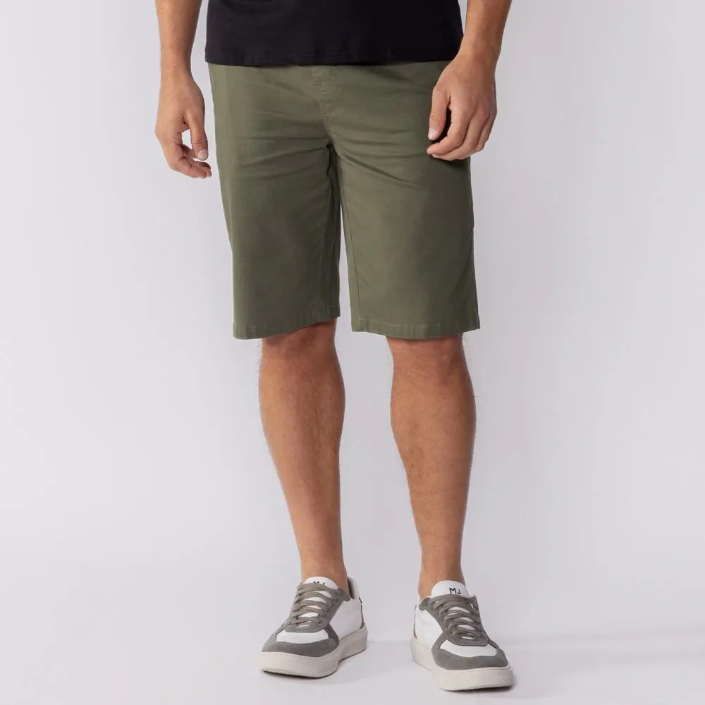 Bermuda Masculina de Sarja Marc Alain Militar