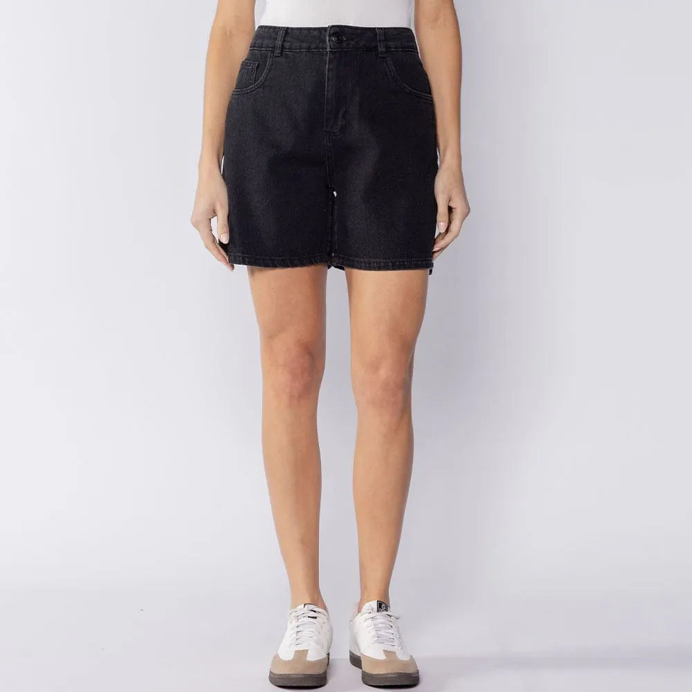 Bermuda Feminina Jeans Sawary Preto
