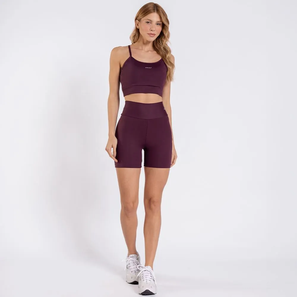 Bermuda Fitness Feminina Scream Bordo Figo