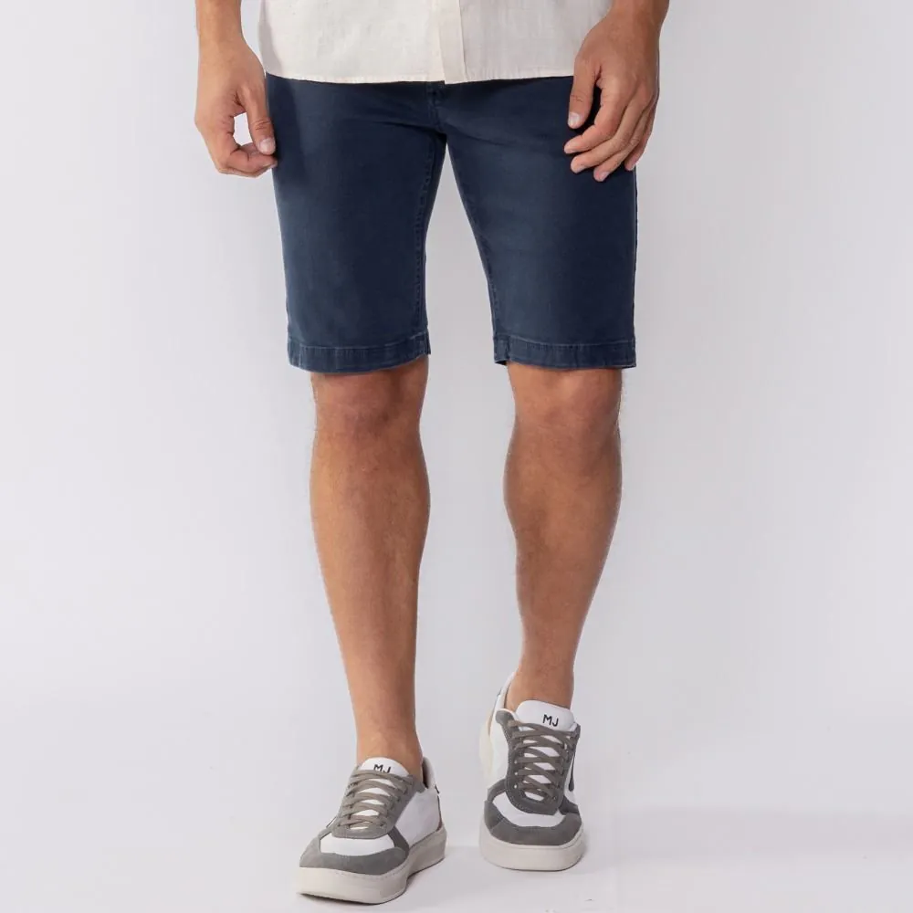 Bermuda Masculina Slim de Sarja Thing Azul Marinho