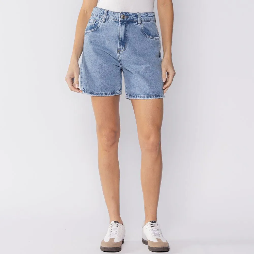Bermuda Feminina Jeans Sawary Azul Medio