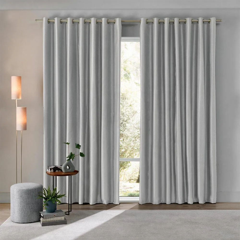 Cortina para Quarto e Sala 2,60X2,30 m Blackout Uniblock - Cinza
