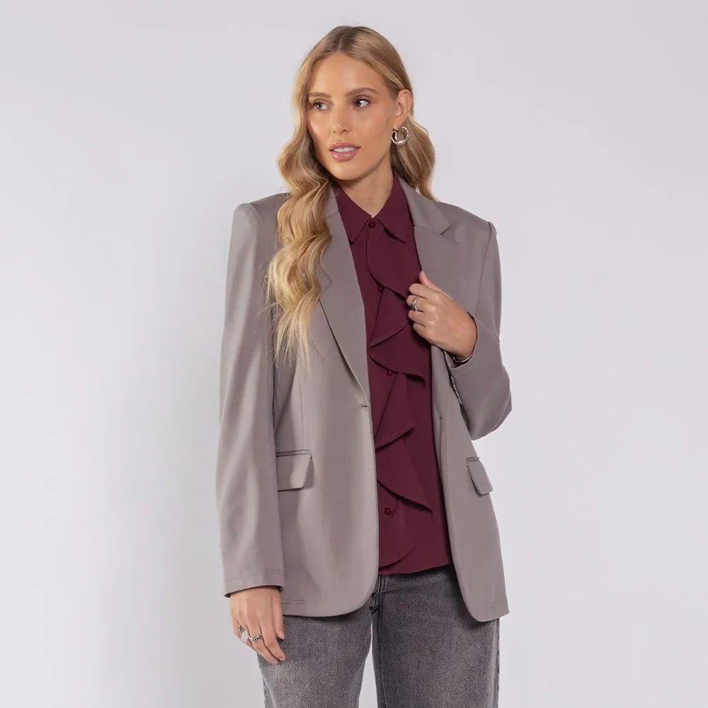 Blazer Feminino em Ponto Roma Patricia Foster Granito