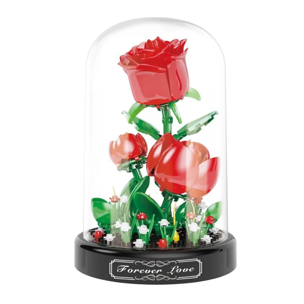 Blocos de Montar Flores Rosas Toys - HBR0915