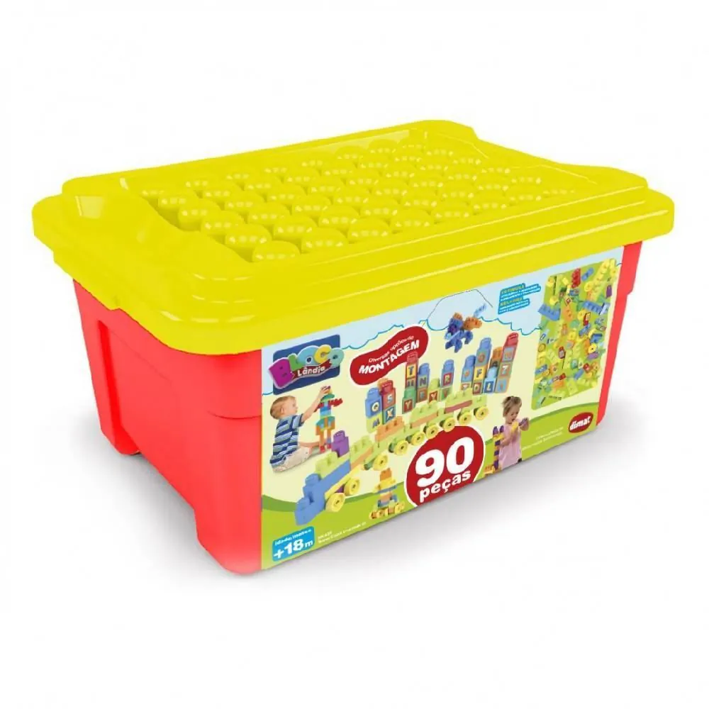 Blocos de Montar Super Caixa 90 Peças Dismat - MK439