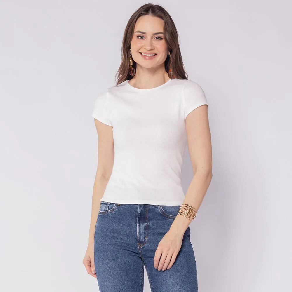 Blusa Feminina Sem Costura Boby Blues Branco