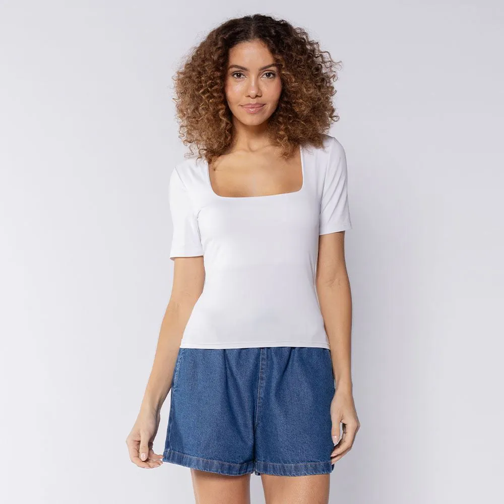 Blusa Feminina em Poliamida Patricia Foster Branco