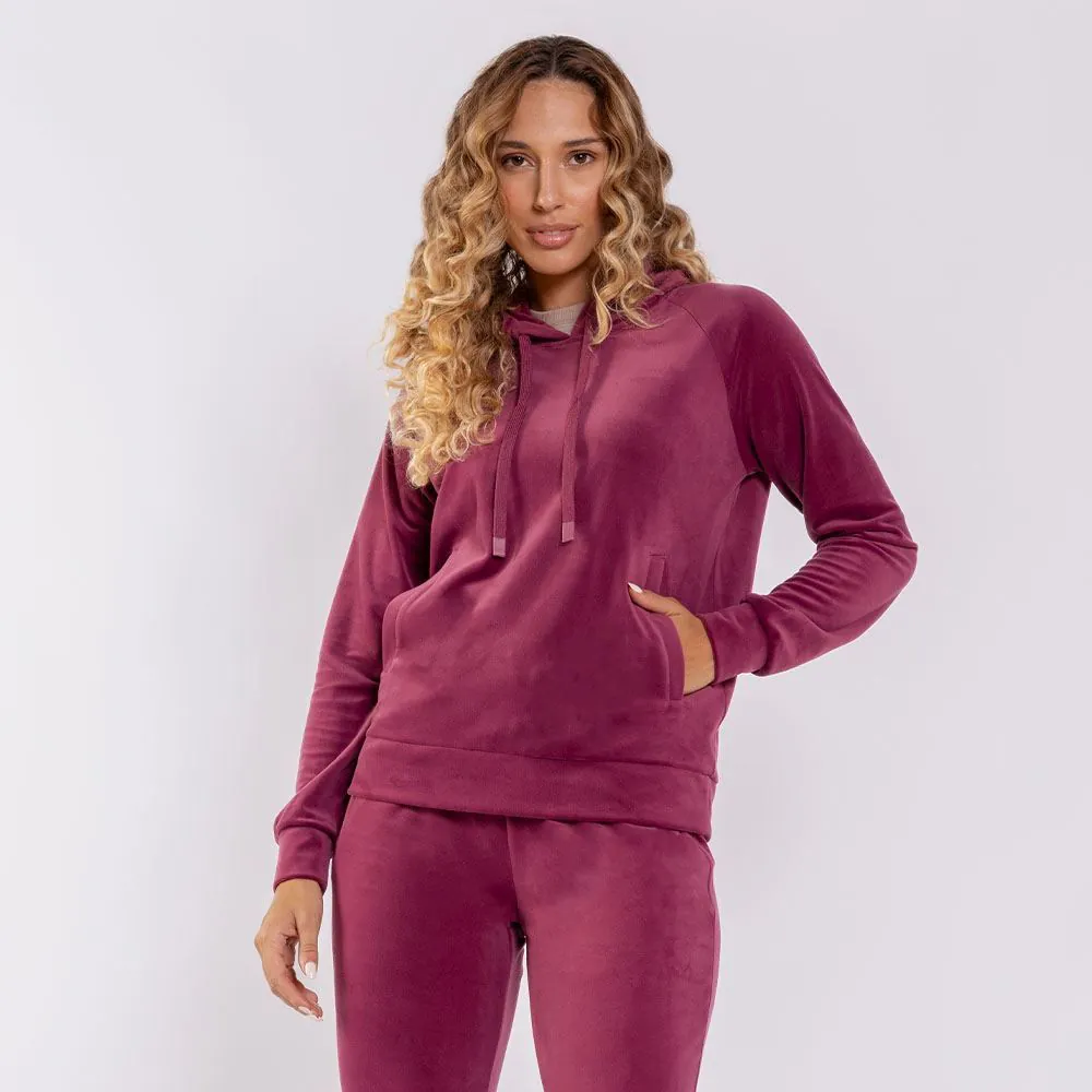 Blusão Feminino Esportivo em Plush com Capuz Scream Rosa Malve