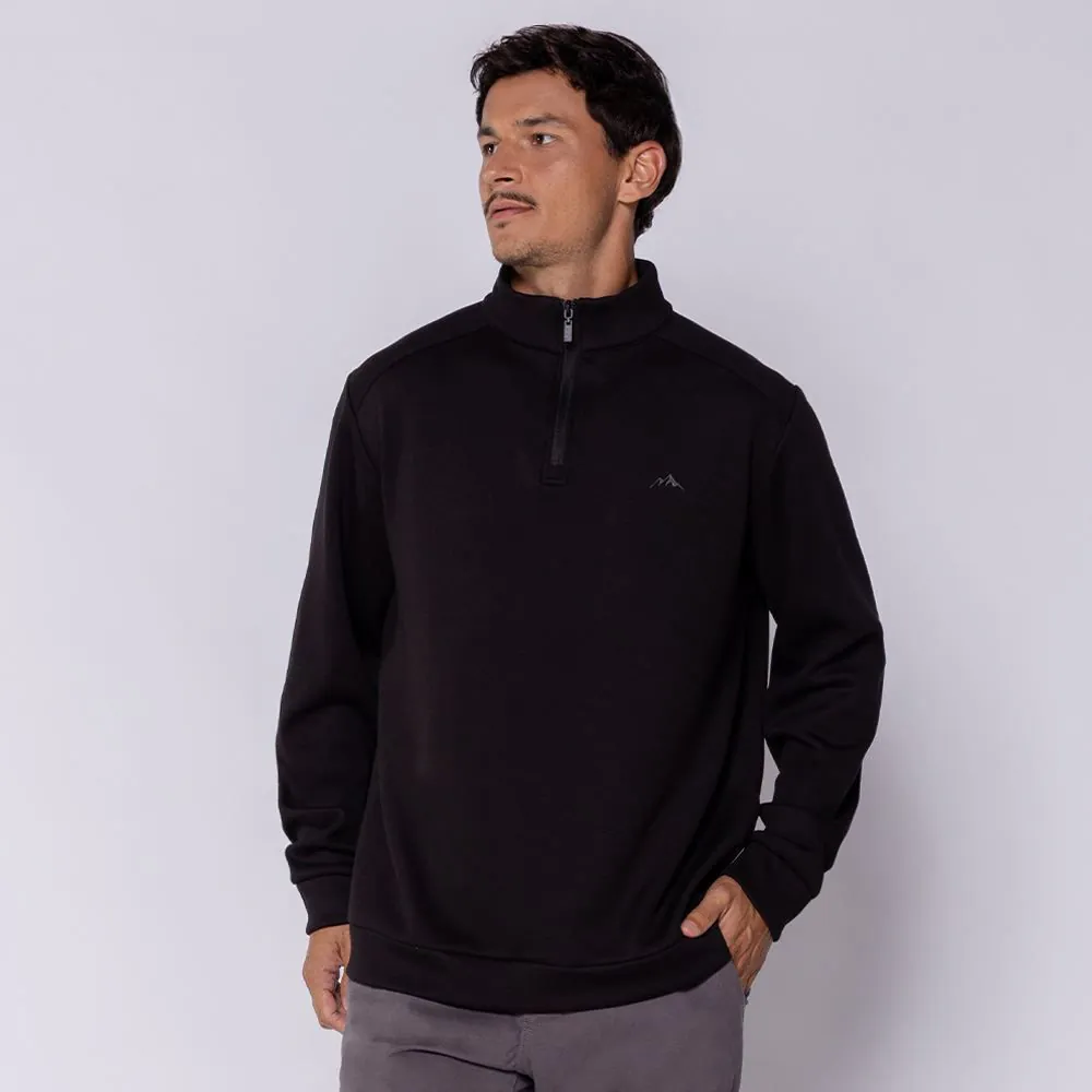 Blusão Masculino Gola Alta com Zíper Marc Alain Preto