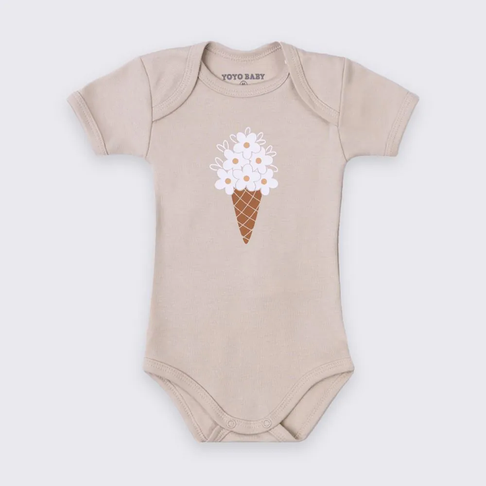 Body Bebê Menina Manga Curta Estampado Yoyo Baby Estampado 4