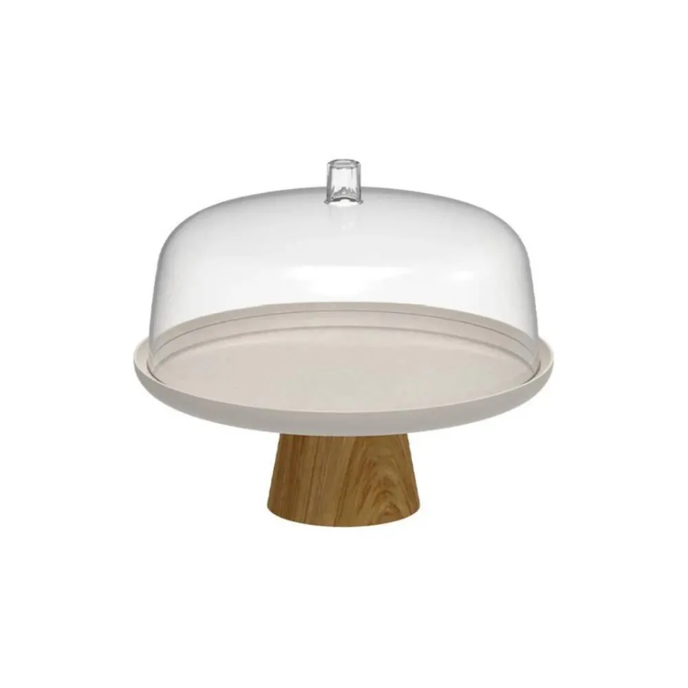 Boleira com Pé e Cupula Lume 25Cm Ou - Bege