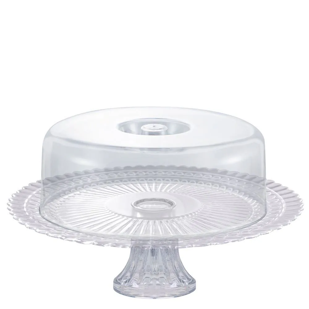 Boleira com Tampa Ruvolo Modena 32Cm - Vidro Transparente