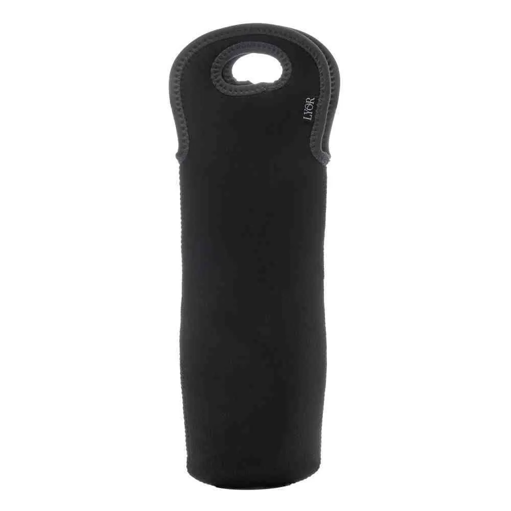 Bolsa Térmica para 01 Garrafa Vinho Lyor 37,5Cm - Neoprene Preto