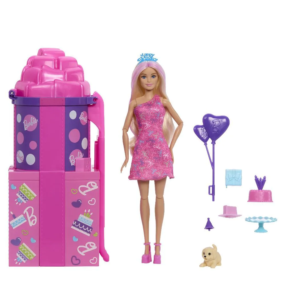 Boneca Barbie Surpresa Party Unboxed Acessórios Mattel