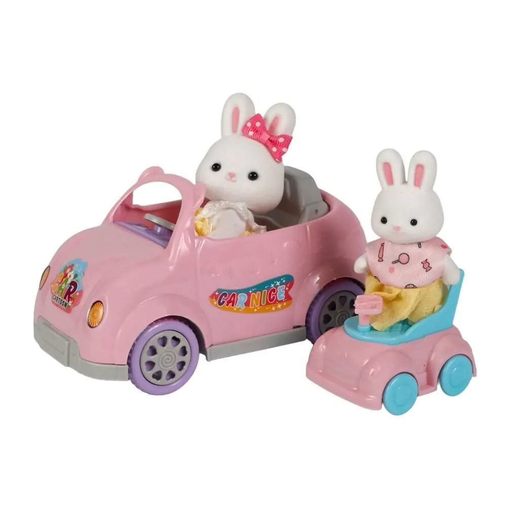 Conjunto Familia Coelho com Carro Toys