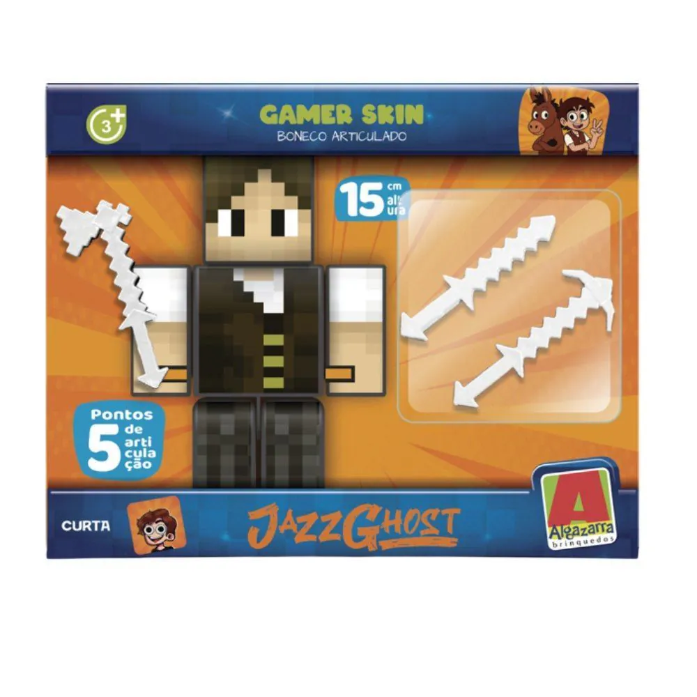 Boneco Jazz Ghost 15 Cm com 3 Acessórios - Algazarra Brinquedos