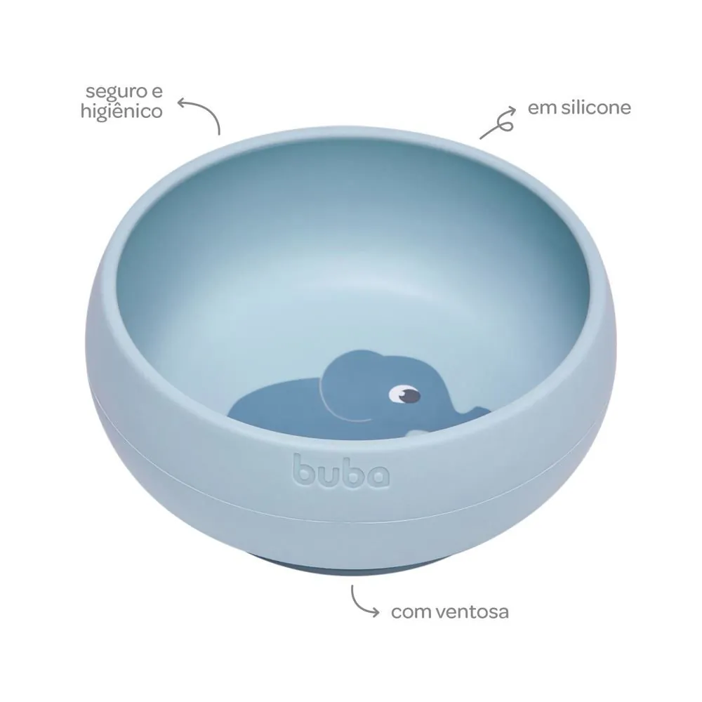 Bowl em Silicone com Ventosa Cloudy Buba - Azul Claro
