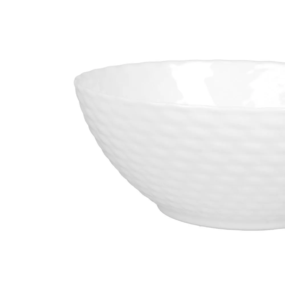 Bowl Vidro Opalino Tricô 600Ml - Branco