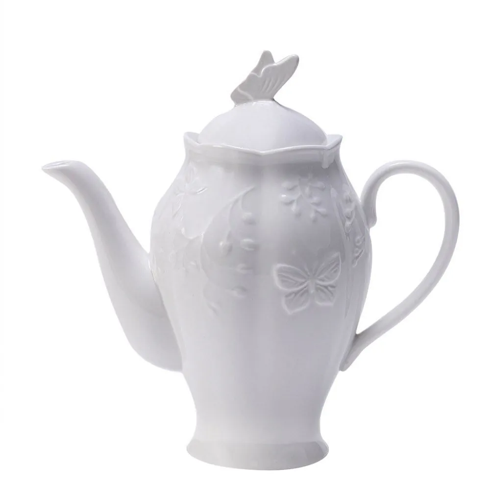 Bule de Porcelana Lyor Butterfly 1 Litro - Branco
