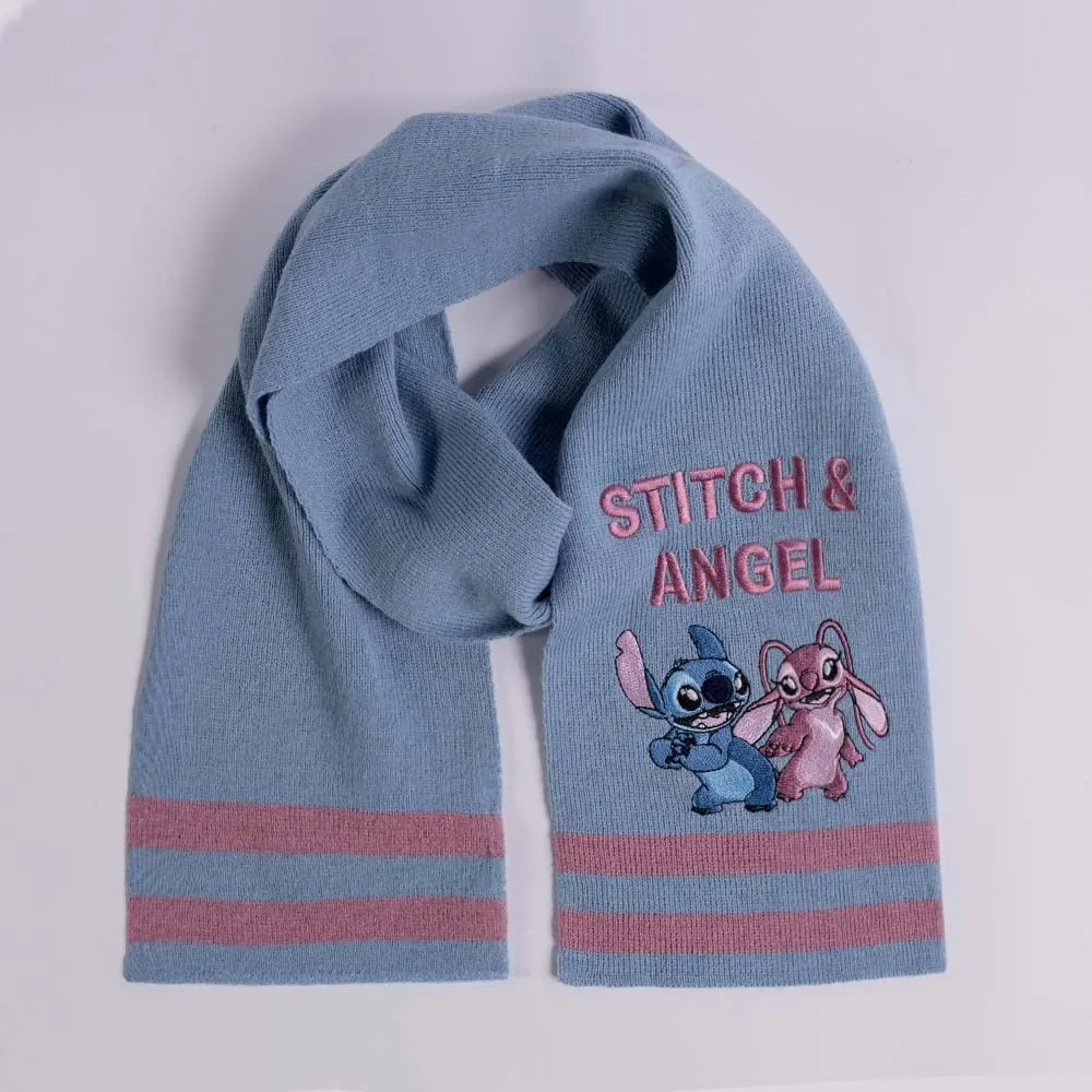 Cachecol Infantil Menina 4 a 10 Anos Disney Stitch & Angel