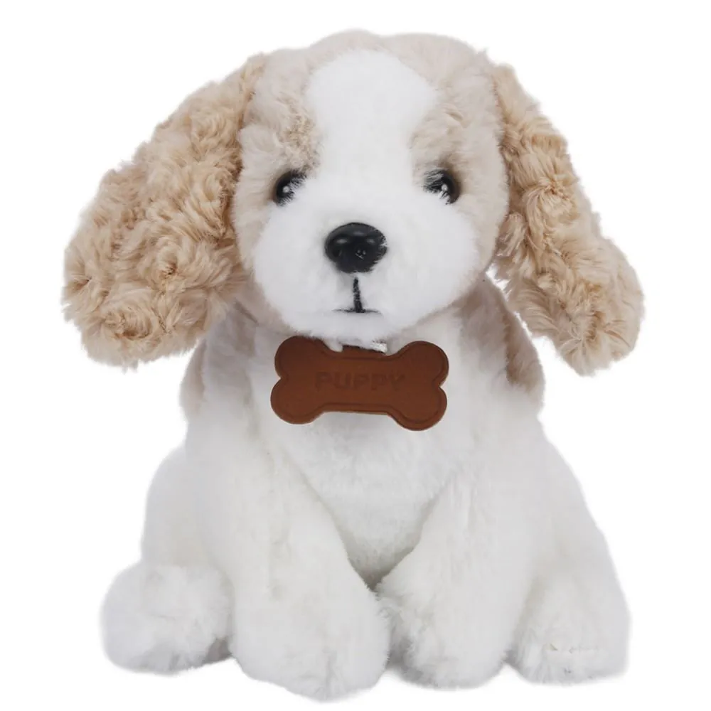 Pelúcia Cachorro Sentado Bege e Branco - Toys