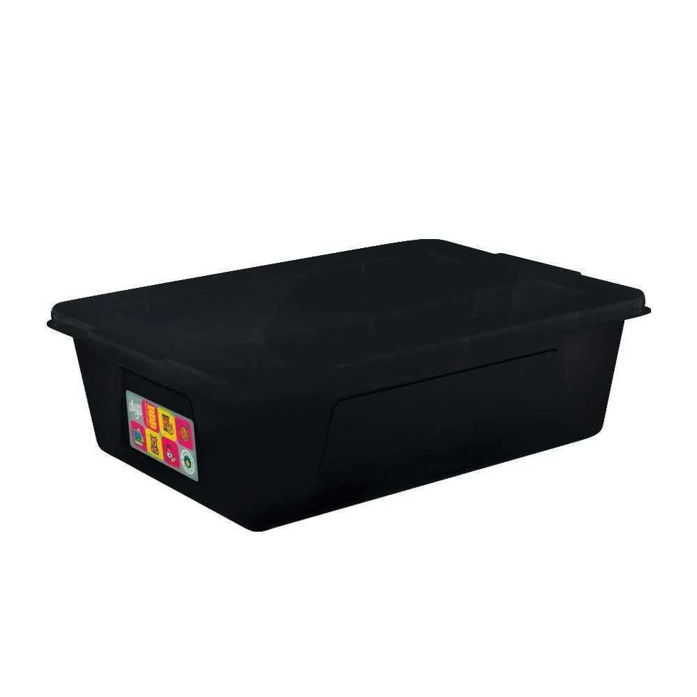 Caixa Organizadora com Tampa Black 6L - Preto