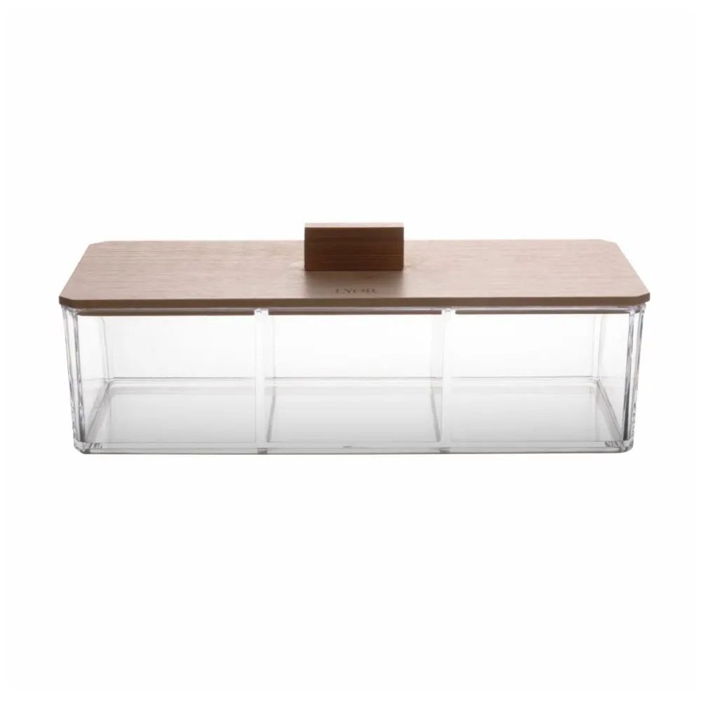 Caixa Organizadora com Tampa de Bambu My Box Lyor - Transparente