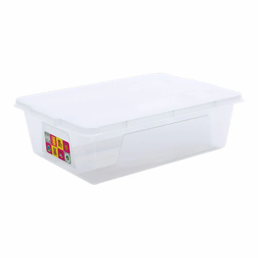Caixa Organizadora com Tampa Dub 20 Litros - Transparente