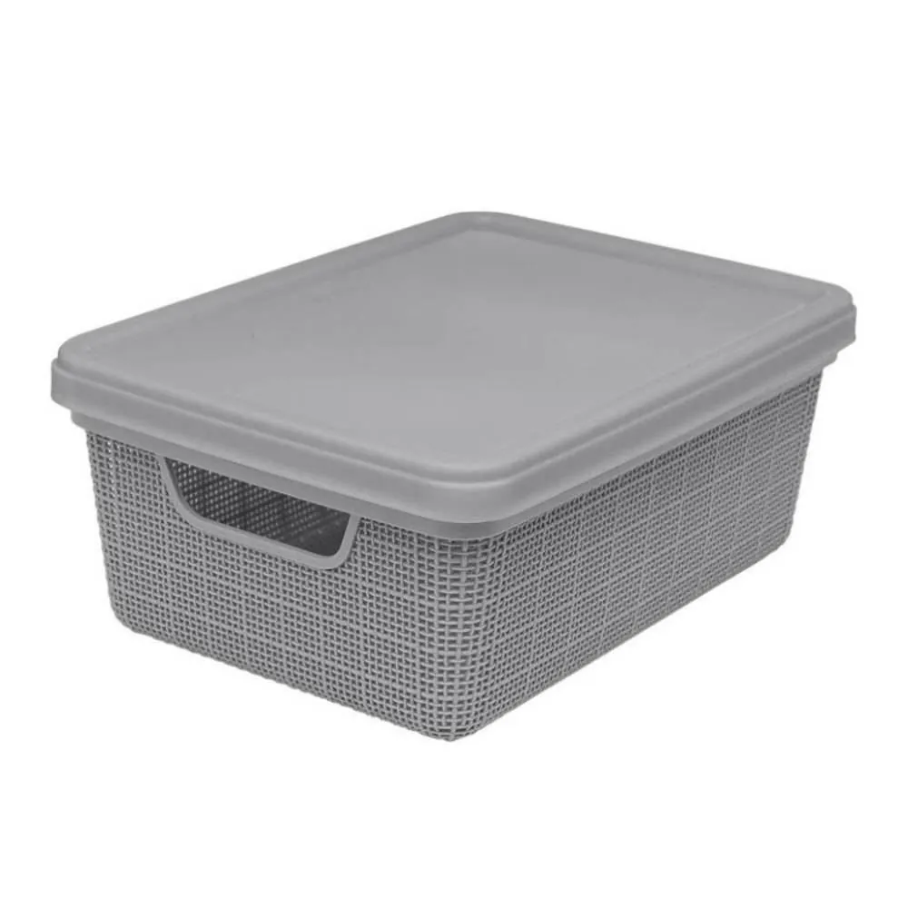 Caixa Organizadora com Tampa Juta Jaguar 5 Litros - Cinza
