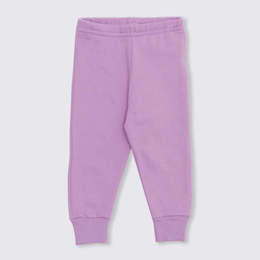 Calça de Bebê Menina Moletom Felpado Yoyo Baby Lilas Lupine