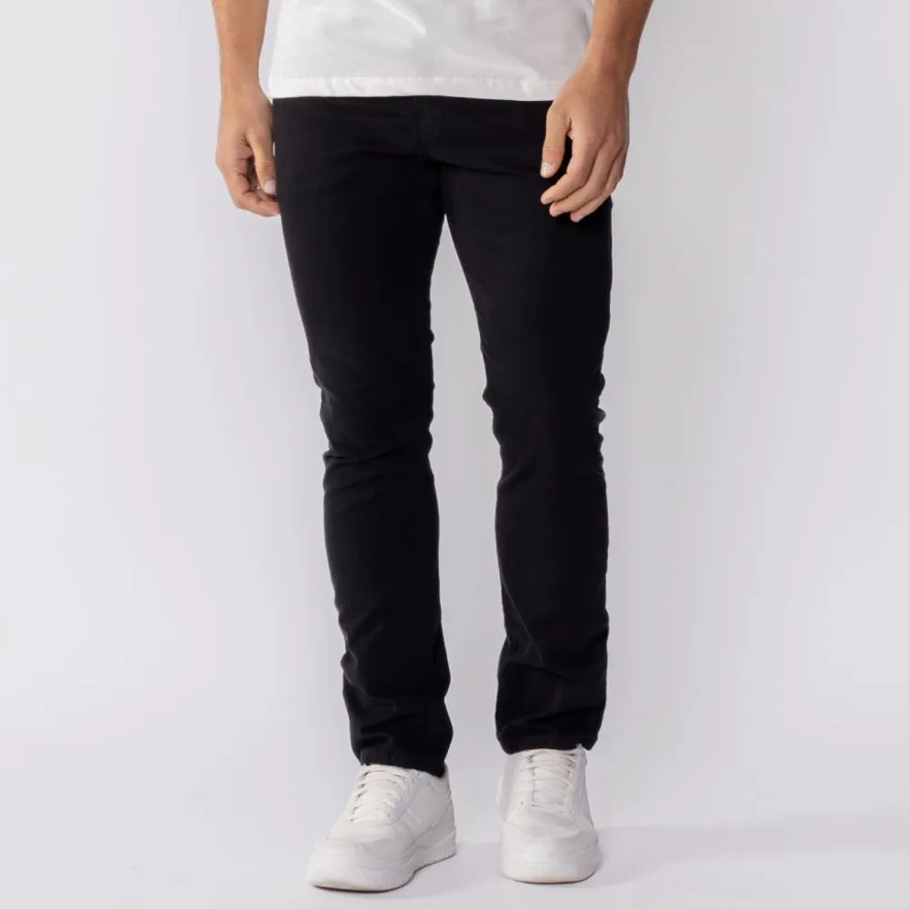Calça Masculina Slim de Sarja Marc Alain Preto