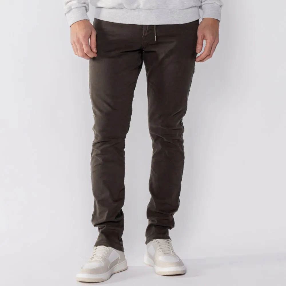 Calça Masculina Skinny de Sarja Thing Verde Militar